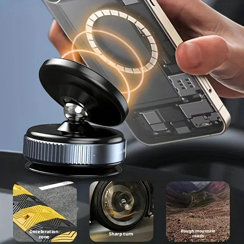 Magnetic Vacuum Car Phone Holder 360° Rotation Suction Cup Navigation Stand Bracket Car Magnetic Holder for Iphone