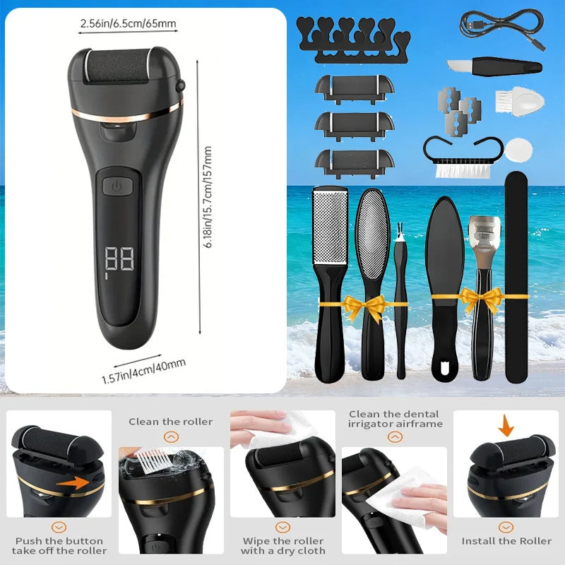 Usb-Powered Electric Foot Grinder Kit Portable Rechargeable Pedicure Tools Home Foot Care Device