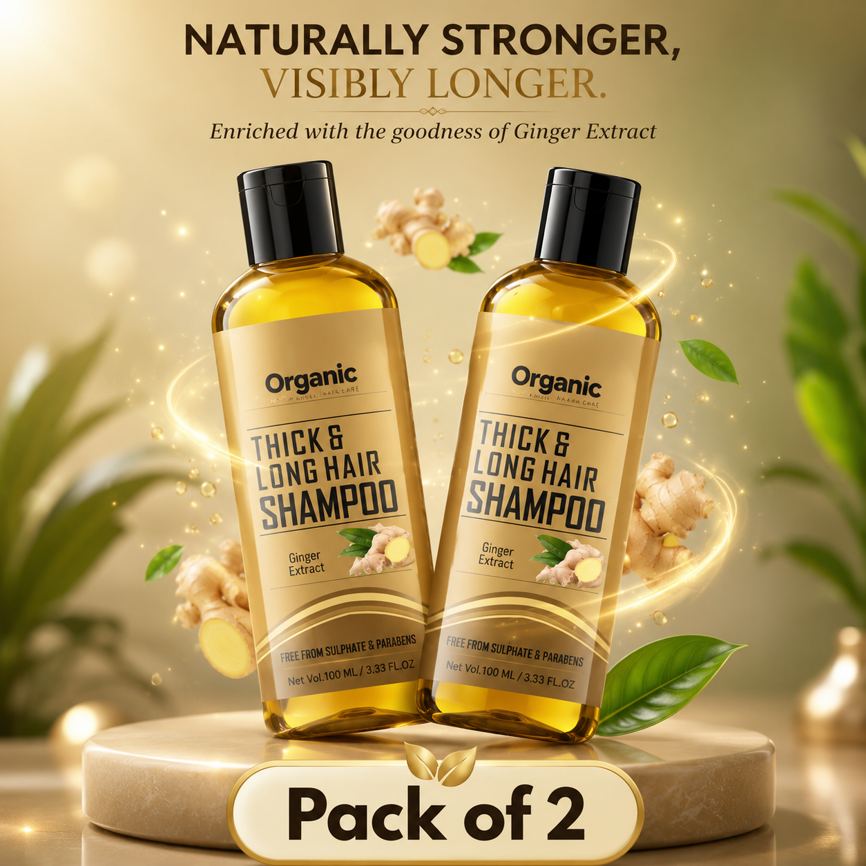 Hair Shampoo with Ginger Extract 100 ml each Pack of 2