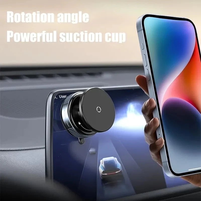 Magnetic Vacuum Car Phone Holder 360° Rotation Suction Cup Navigation Stand Bracket Car Magnetic Holder for Iphone